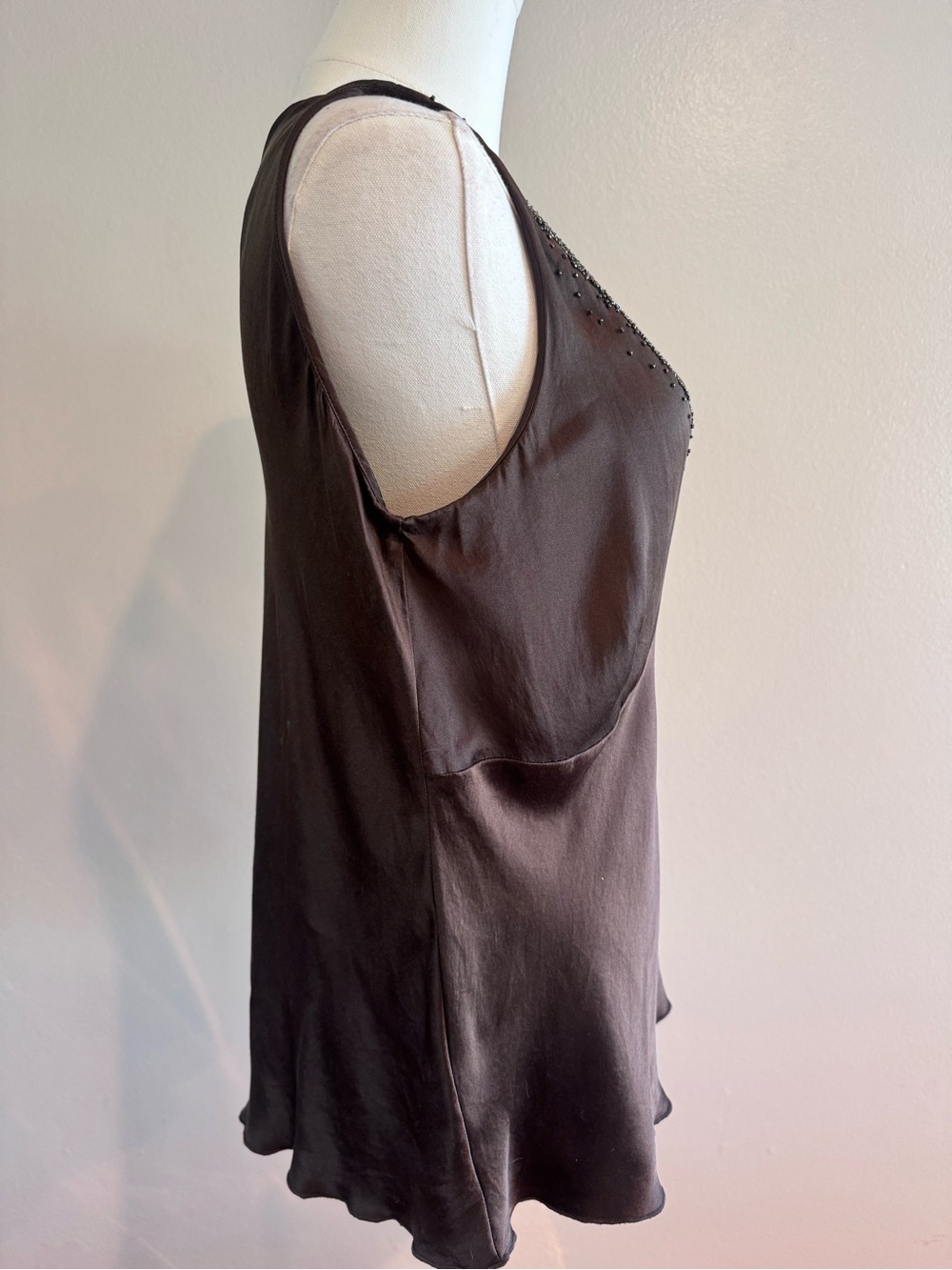 Vintage Y2K 100% Silk Beaded Going Out Top Size 10 - Picture 5 of 10
